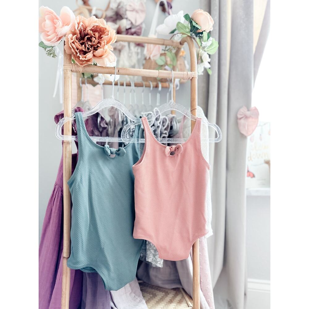 Mauve + Forest Muted Minimalist Retro Swimsuit Lot 3/4